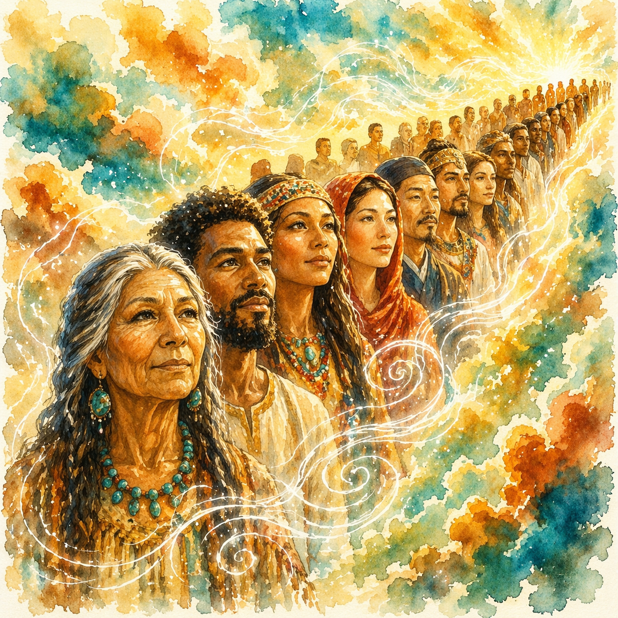 Guardians, guides, ancestors — watercolor