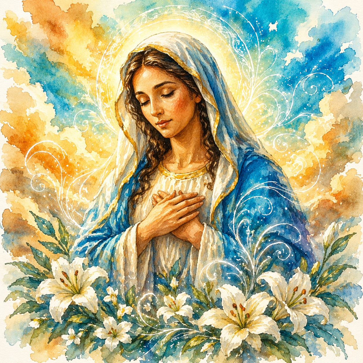 Mother Mary — watercolor