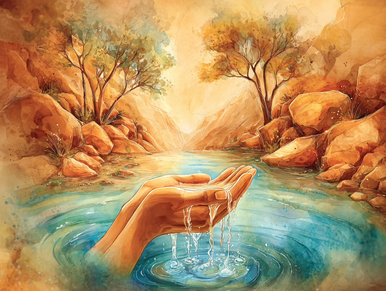 Sacred water ceremony setting in Sedona, AZ